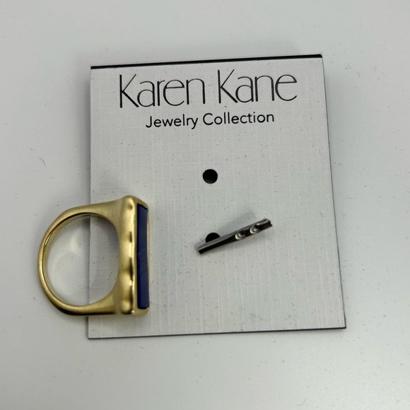 NWT Karen Kane Lapis & Gold Ring - Picture 10 of 14